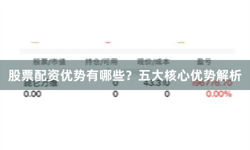 股票配资优势有哪些？五大核心优势解析